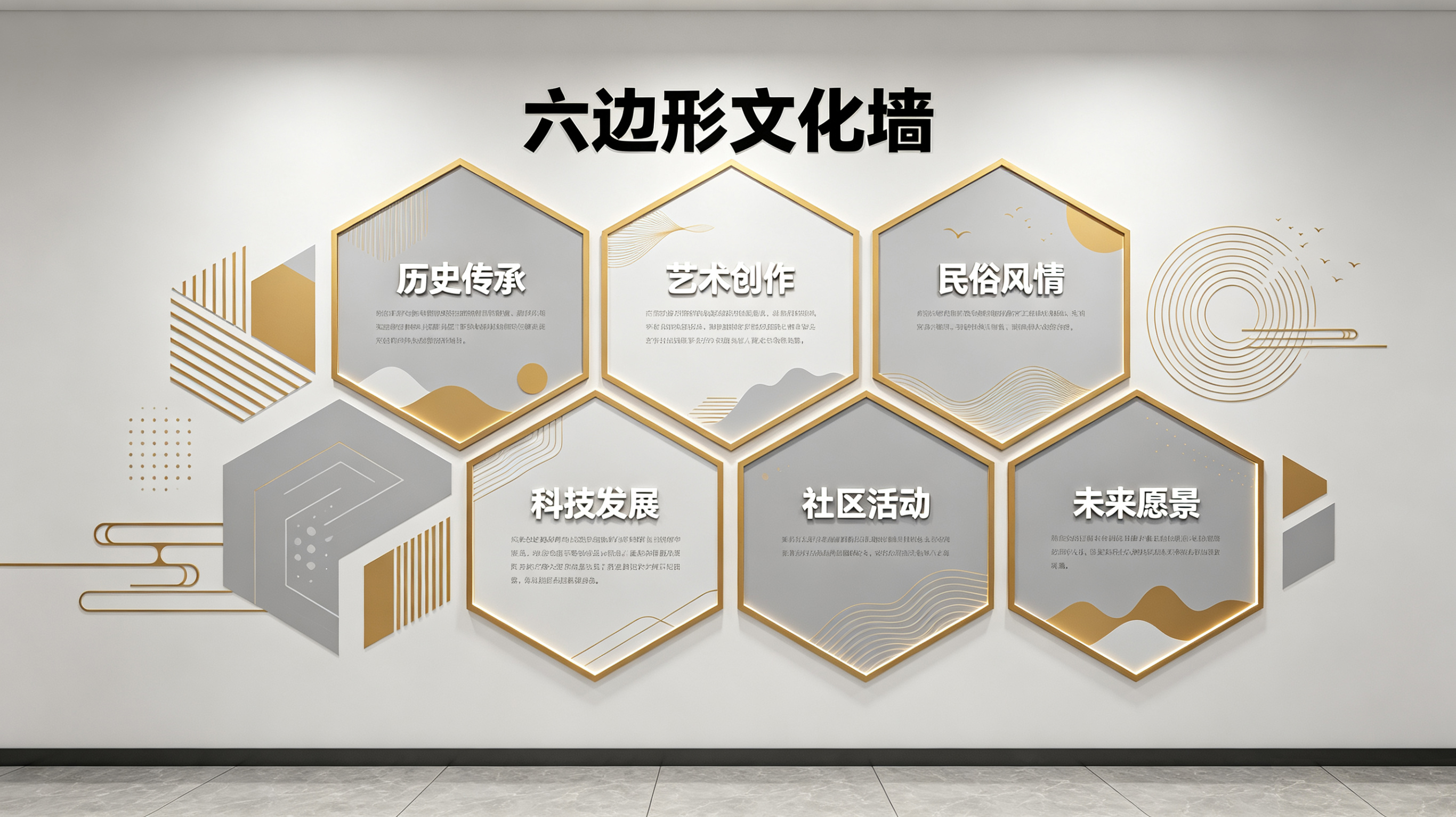金沙企业文化墙 | 六边形信息美学